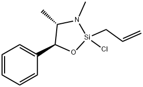 (4S,5S)-2-烯丙基-2-氯-3,4-二甲基-5-苯基-1-氧杂-3-氮杂-2-硅杂环戊烷 结构式