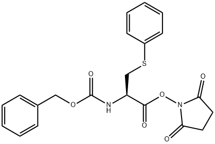 ((R)-2,5-二氧代吡咯烷-1-基2 - (((苄氧基)羰基)氨基)-3-(苯硫基)丙酸乙酯 结构式