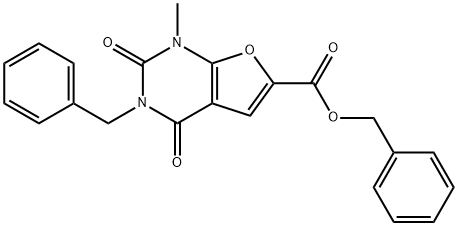 Furo[2,3-d]pyrimidine-6-carboxylic  acid,  1,2,3,4-tetrahydro-1-methyl-2,4-dioxo-3-(phenylmethyl)-,  phenylmethyl  ester 结构式