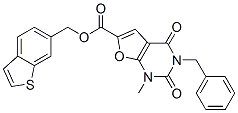 Furo[2,3-d]pyrimidine-6-carboxylic  acid,  1,2,3,4-tetrahydro-1-methyl-2,4-dioxo-3-(phenylmethyl)-,  benzo[b]thien-6-ylmethyl  ester 结构式
