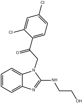 Ethanone,  1-(2,4-dichlorophenyl)-2-[2-[(2-hydroxyethyl)amino]-1H-benzimidazol-1-yl]- 结构式