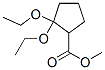 Cyclopentanecarboxylic acid, 2,2-diethoxy-, methyl ester (9CI) 结构式