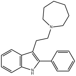 INDOLE, 3-(2-(HEXAHYDRO-1H-AZEPIN-1-YL)ETHYL)-2-PHENYL- 结构式