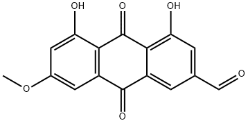 1,8-Dihydroxy-6-methoxy-9,10-dioxo-9,10-dihydroanthracene-3-carbaldehyde 结构式