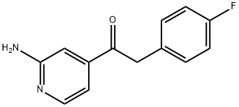 2-(4-氟苯基)-1-(2-氨基-4-吡啶基)乙酮 结构式