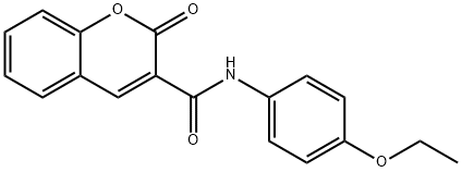 N-(4-乙氧基苯基)香豆素-3-甲酰胺 结构式