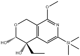 (3R,4S)-4-Ethyl-8-Methoxy-6-triMethylsilanyl-3,4-dihydro-1H-pyrano[3,4-c]pyridine-3,4-diol 结构式