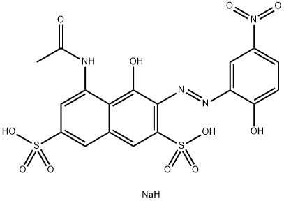 5-(Acetylamino)-4-hydroxy-3-[(2-hydroxy-5-nitrophenyl)azo]-2,7-naphthalenedisulfonic acid disodium salt 结构式