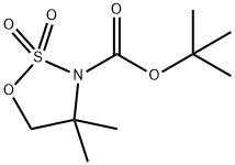 4,4-二甲基-2,2-二氧代恶噻唑烷-3-羧酸叔丁酯 结构式