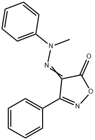 3-Phenyl-4-(N-methylphenylhydrazono)isoxazol-5-one 结构式