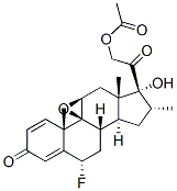 9beta,11beta-epoxy-6alpha-fluoro-17,21-dihydroxy-16alpha-methylpregna-1,4-diene-3,20-dione 21-acetate  结构式