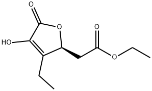 2-Furanacetic acid, 3-ethyl-2,5-dihydro-4-hydroxy-5-oxo-, ethyl ester, (2S)- (9CI) 结构式