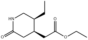 4-Piperidineaceticacid,5-ethyl-2-oxo-,ethylester,(4R,5S)-(9CI) 结构式