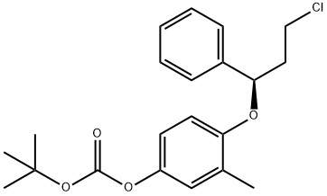 (R)-3-Chloro-1-phenyl-1-[2-methyl-4-[(tert-butoxycarbonyl)oxy]phenoxy] propane 结构式