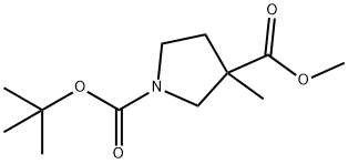 1-叔丁基3-甲基3-甲基吡咯烷-1,3-二羧酸酯 结构式