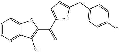 Methanone,  [5-[(4-fluorophenyl)methyl]-2-furanyl](3-hydroxyfuro[3,2-b]pyridin-2-yl)- 结构式