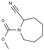 1H-Azepine-1-carboxylic  acid,  2-cyanohexahydro-,  methyl  ester 结构式