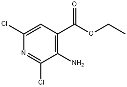 3-氨基-2,6-二氯异烟酸乙酯 结构式