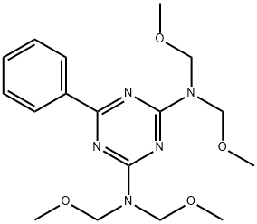 N,N,N',N'-tetrakis(methoxymethyl)-6-phenyl-1,3,5-triazine-2,4-diamine 结构式