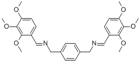 1,4-BENZENEDIMETHANAMINE, N,N'-BIS[(2,3,4-TRIMETHOXYPHENYL)METHYLENE]- 结构式