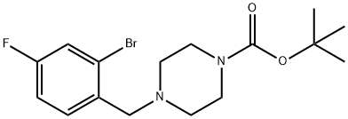 叔-丁基 4-(2-溴-4-氟苯甲基)哌嗪-1-羧酸酯 结构式