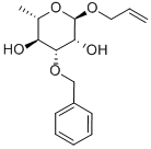 烯丙基 3-O-苄基-ALPHA-L-吡喃鼠李糖苷 结构式
