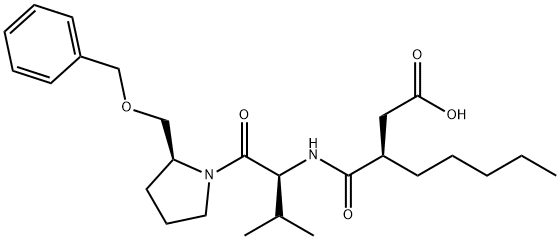 3-(R)-[1-(2-(S)-BENZYLOXYMETHYL-PYRROLIDINE-1-CARBONYL)-2-(S)-METHYL-PROPYLCARBAMOYL)-OCTANOIC ACID TERT-BUTYL ESTER 结构式