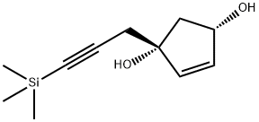 4-Cyclopentene-1,3-diol, 1-[3-(trimethylsilyl)-2-propynyl]-, (1R,3S)- (9CI) 结构式
