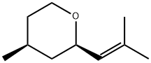 4-methyl-2-(2-methylprop-1-enyl)oxane 结构式