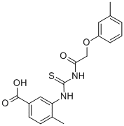 4-METHYL-3-[[[[(3-METHYLPHENOXY)ACETYL]AMINO]THIOXOMETHYL]AMINO]-BENZOIC ACID 结构式