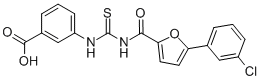 3-[[[[[5-(3-CHLOROPHENYL)-2-FURANYL]CARBONYL]AMINO]THIOXOMETHYL]AMINO]-BENZOIC ACID 结构式