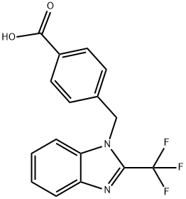 4-[[2-三氟甲基-1H-苯并咪唑-1-基]甲基]苯甲酸 结构式