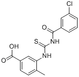 3-[[[(3-CHLOROBENZOYL)AMINO]THIOXOMETHYL]AMINO]-4-METHYL-BENZOIC ACID 结构式