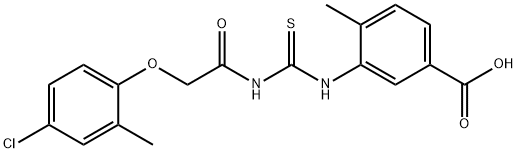 3-[[[[(4-CHLORO-2-METHYLPHENOXY)ACETYL]AMINO]THIOXOMETHYL]AMINO]-4-METHYL-BENZOIC ACID 结构式