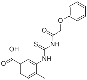 4-METHYL-3-[[[(PHENOXYACETYL)AMINO]THIOXOMETHYL]AMINO]-BENZOIC ACID 结构式
