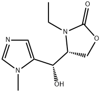 2-Oxazolidinone,3-ethyl-4-[(S)-hydroxy(1-methyl-1H-imidazol-5-yl)methyl]-,(4R)-(9CI) 结构式