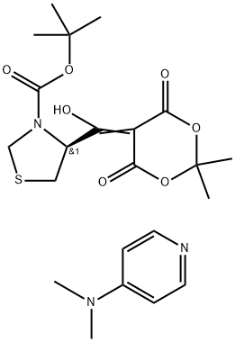 N-BOC-THIAZOLIDINE-CARBOXYLIC ACID - MELDRUM'S ACID ADDUCT, DMAP SALT 结构式