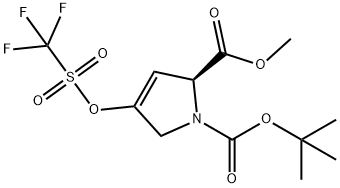 (S)-1-tert-Butyl 2-methyl 4-(((trifluoromethyl)-sulfonyl)oxy)-1H-pyrrole-1,2(2H,5H)-dicarboxylate 结构式