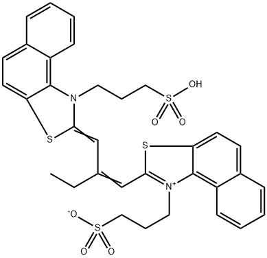 1-(3-Sulfopropyl)-2-(2-((1-(3-sulfopropyl)naphtho[1.2-d]thiazol-2-(1H)-ylidene)methyl)-1-butenyl)-naphtho[1.2-d]thiazoli 结构式