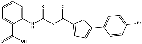 2-[[[[[5-(4-BROMOPHENYL)-2-FURANYL]CARBONYL]AMINO]THIOXOMETHYL]AMINO]-BENZOIC ACID 结构式