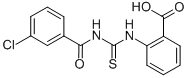 2-[[[(3-CHLOROBENZOYL)AMINO]THIOXOMETHYL]AMINO]-BENZOIC ACID 结构式