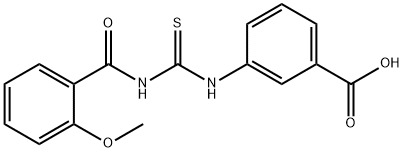 3-[[[(2-METHOXYBENZOYL)AMINO]THIOXOMETHYL]AMINO]-BENZOIC ACID 结构式