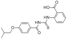 2-[[[[4-(2-METHYLPROPOXY)BENZOYL]AMINO]THIOXOMETHYL]AMINO]-BENZOIC ACID 结构式