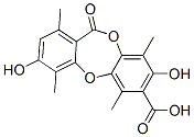 1,4,6,9-Tetramethyl-3,8-dihydroxy-11-oxo-11H-dibenzo[b,e][1,4]dioxepin-7-carboxylic acid 结构式