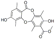 3,8-Dihydroxy-1,4,6,9-tetramethyl-11-oxo-11H-dibenzo[b,e][1,4]dioxepin-7-carboxylic acid methyl ester 结构式