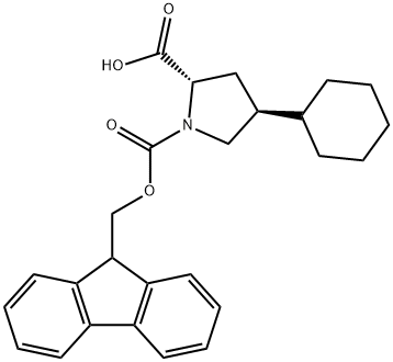 (2S,4S)-FMOC-4-CYCLOHEXYL-PYRROLIDINE-2-CARBOXYLIC ACID 结构式