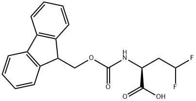(S)-2-(9H-芴-9-基甲氧基酰胺基)4,4-二氟丁酸 结构式