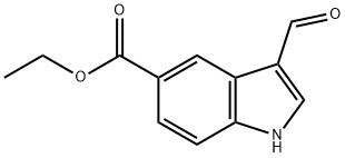 3-醛基-1H-吲哚-5-甲酸乙酯 结构式