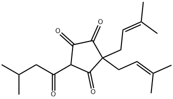 3,3-Bis(3-methyl-2-butenyl)-5-(3-methyl-1-oxobutyl)-1,2,4-cyclopentanetrione 结构式