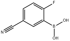 5-腈基-2-氟苯硼酸 结构式